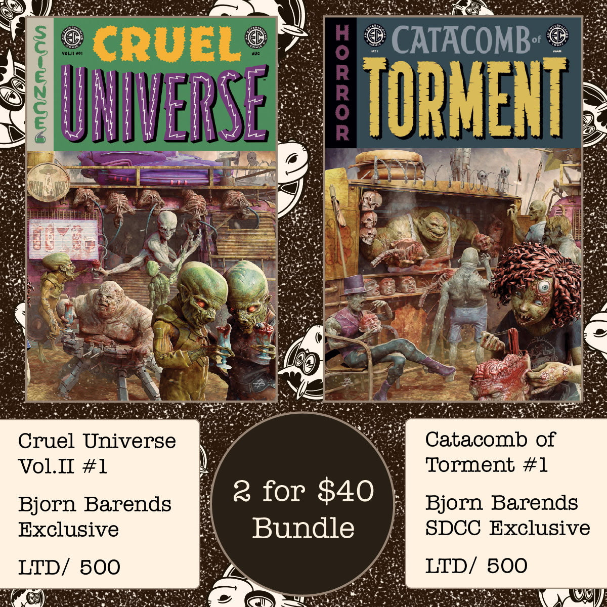 Catacomb of Torment #1 & Cruel Universe Vol. 2 #1 Bjorn Barends Exclusive 2-Pack Set