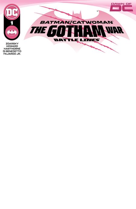 BATMAN/CATWOMAN: THE GOTHAM WAR BATTLE LINES #1 (ONE SHOT) COVER D BLANK CARD STOCK VARIANT