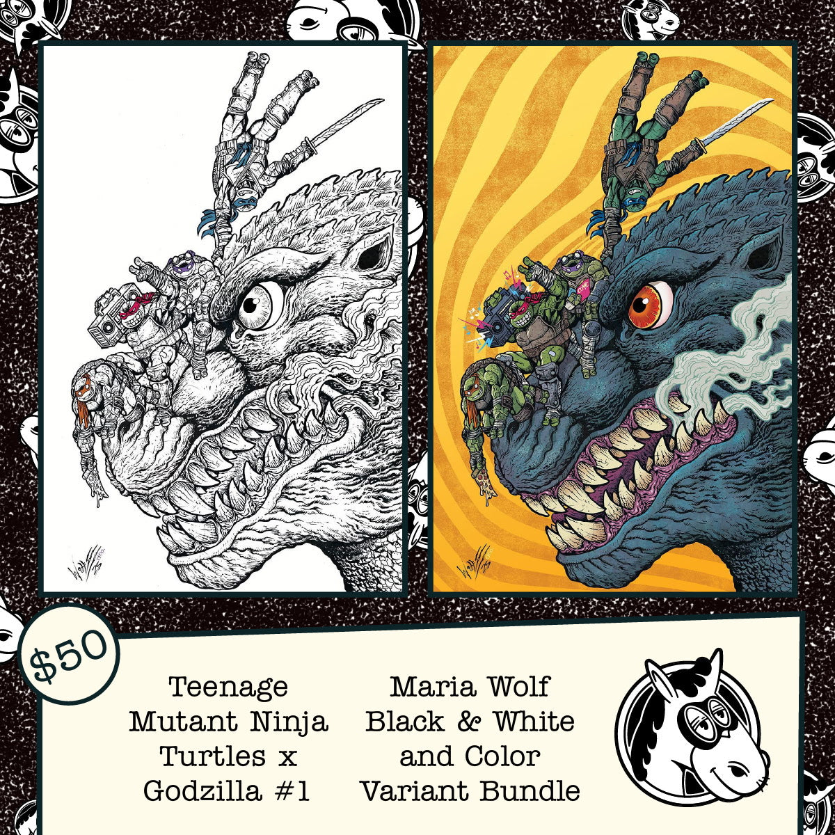Teenage Mutant Ninja Turtles x Godzilla #1 Maria Wolf Exclusive 2-Pack