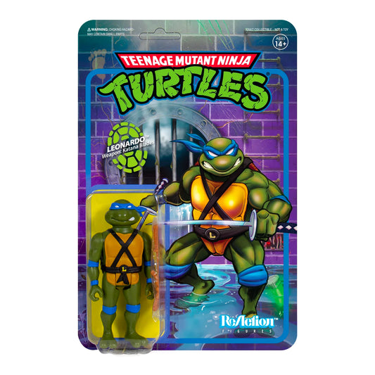 Super7 Teenage Mutant Ninja Turtles Leonardo 3.75 Reaction Figure